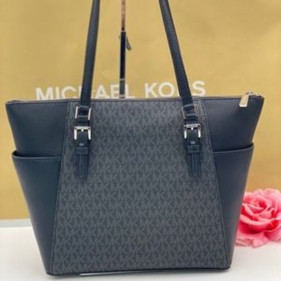 Michael Kors Charlotte Tote Shoulder Bag Black - Picture 3 of 12